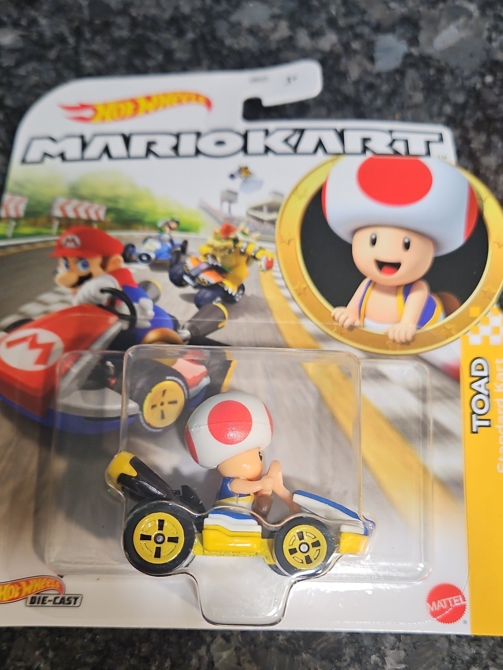 Mario Kart Toad Die-Cast Toy Vehicle - White & Red Toad
